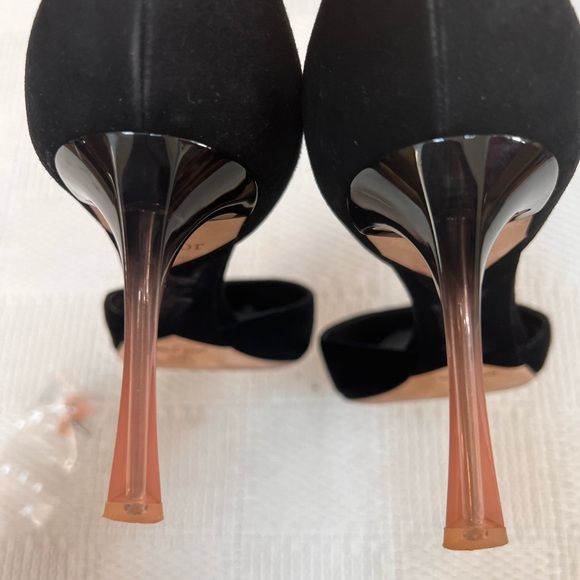 Dior Black Suede D’Orsay Pumps with Ombré Pink Color Heels Sz. 39.5 - Picture 4 of 5